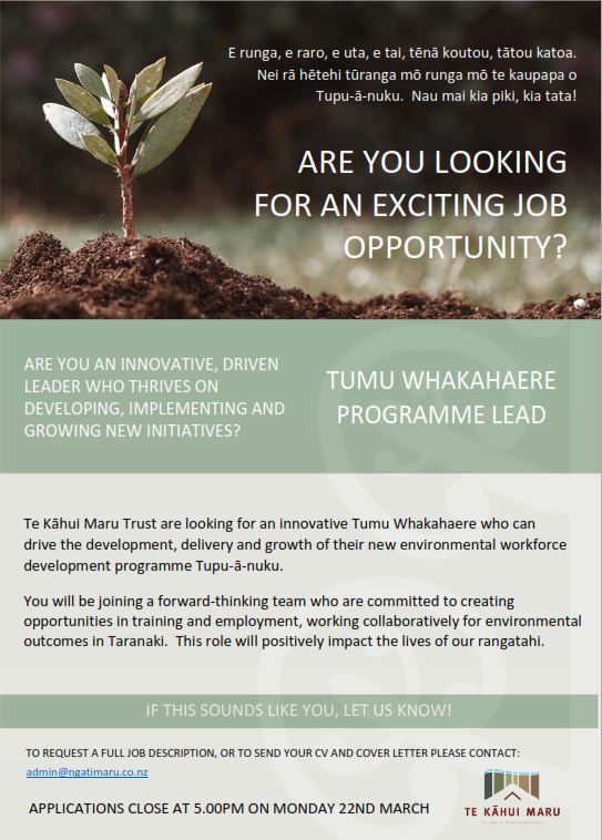 Tumu Whakahaere Job Advert (1)